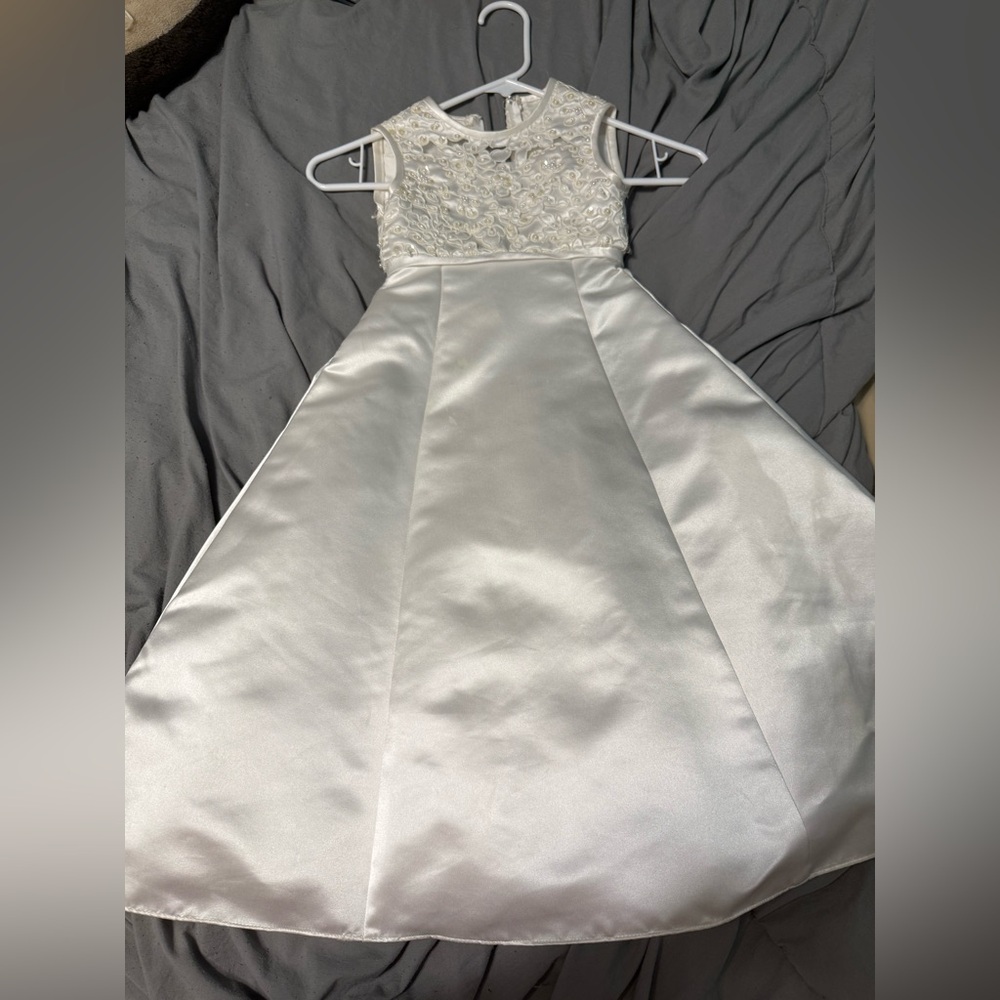 White Michaelangelo Flower Girl Dress